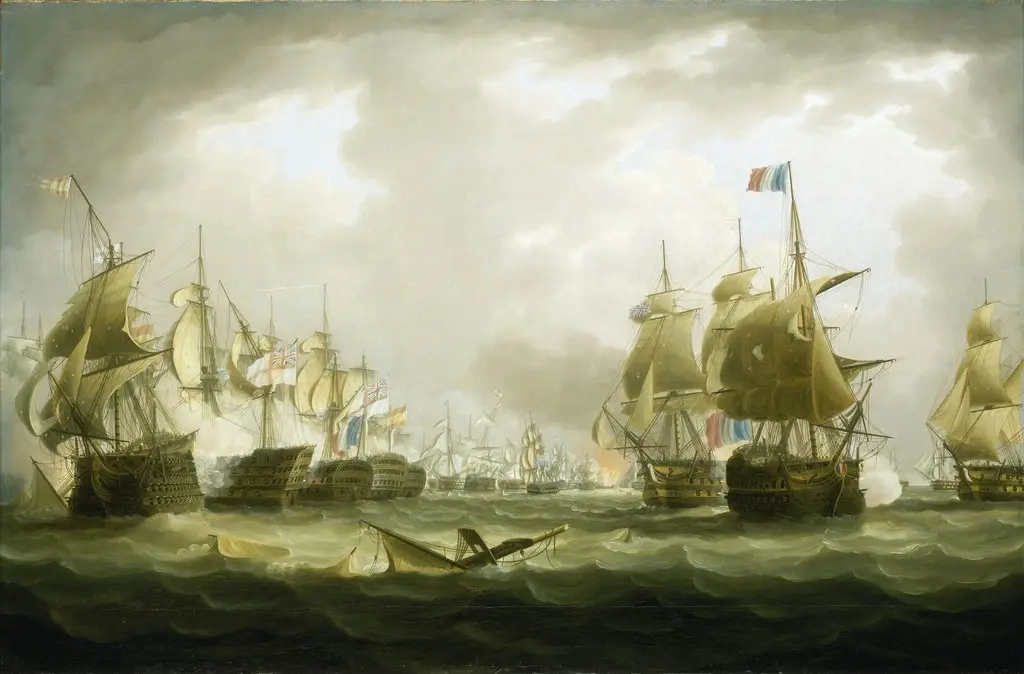 Les flottes au début de la bataille de Trafalgar