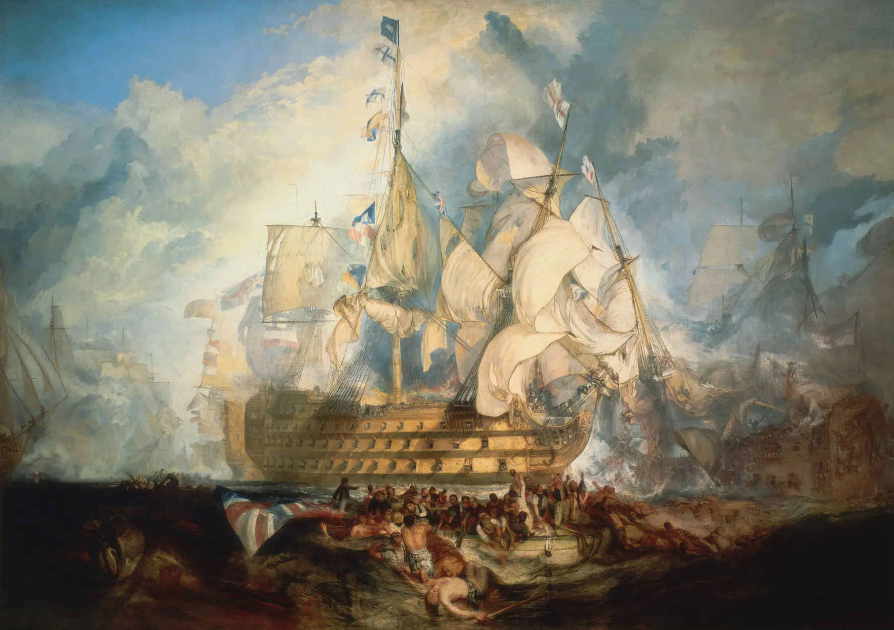 La bataille de Trafalgar peinte par Turner