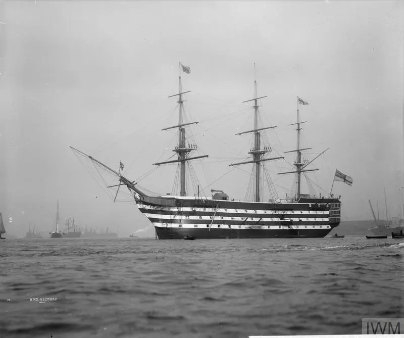 Photographie ancienne du Victory à Portsmouth en 1909